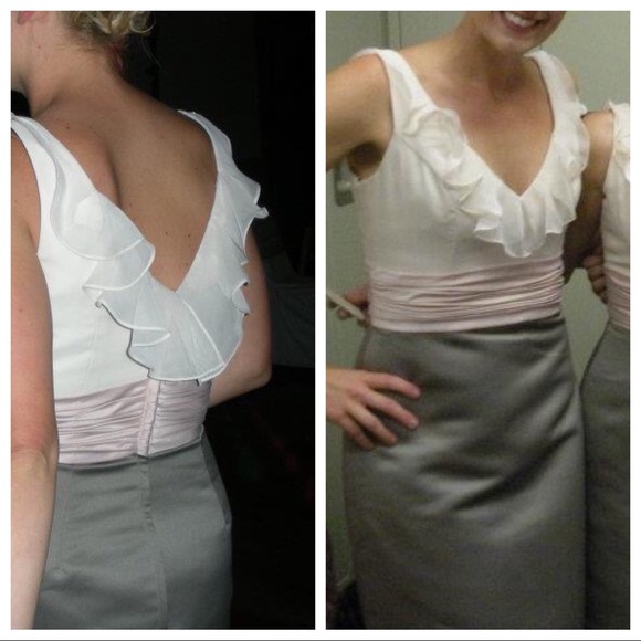 EDEN Bridals V-Neck Ruffled Dress - Picture 6 of 6